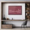 Framed Zurich Skyline Wall Art for Home Office - Dark