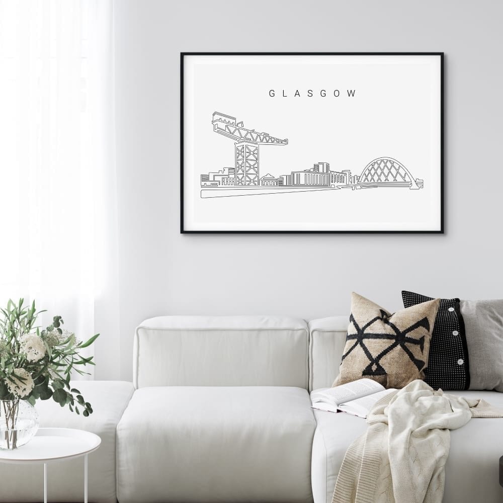Glasgow Skyline Art Print for Living Room Glasgow Skyline Art Print for Living Room