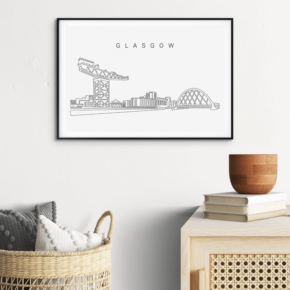 Glasgow Skyline Art Print for TV Room Glasgow Skyline Art Print for TV Room