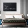 Glasgow Skyline Canvas Art Print - Bed Room - Dark