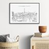 Johannesburg Skyline Art Print for TV Room