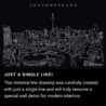 Johannesburg Skyline One Line Drawing Art - Dark