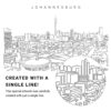 Johannesburg Skyline Vector Art - Single Line Art Detail