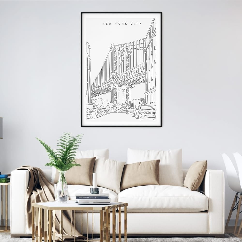 Manhattan Bridge Art Print for Living Room - Portrait Manhattan Bridge Art Print for Living Room - Portrait