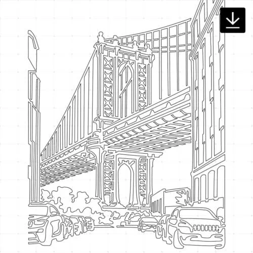 Manhattan Bridge SVG - Download - Portrait