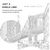 Manhattan Bridge Vector Art - Single Line Art Detail - Portrait