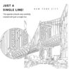 Manhattan Bridge Vector Art - Single Line Art Detail - Portrait