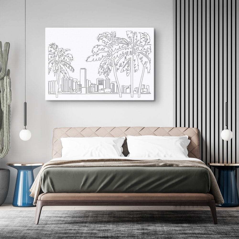 Miami FL Canvas Art Print - Bed Room Miami FL Canvas Art Print - Bed Room