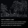 Miami Florida One Line Drawing Art - Dark