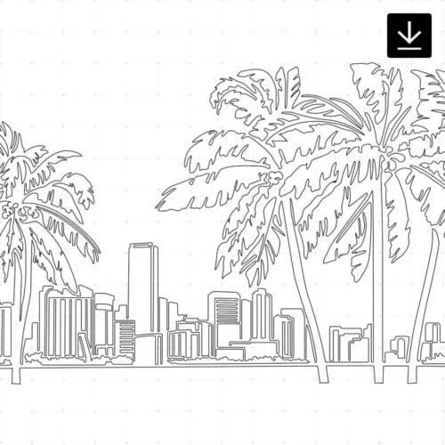 Miami Florida Skyline SVG - Download