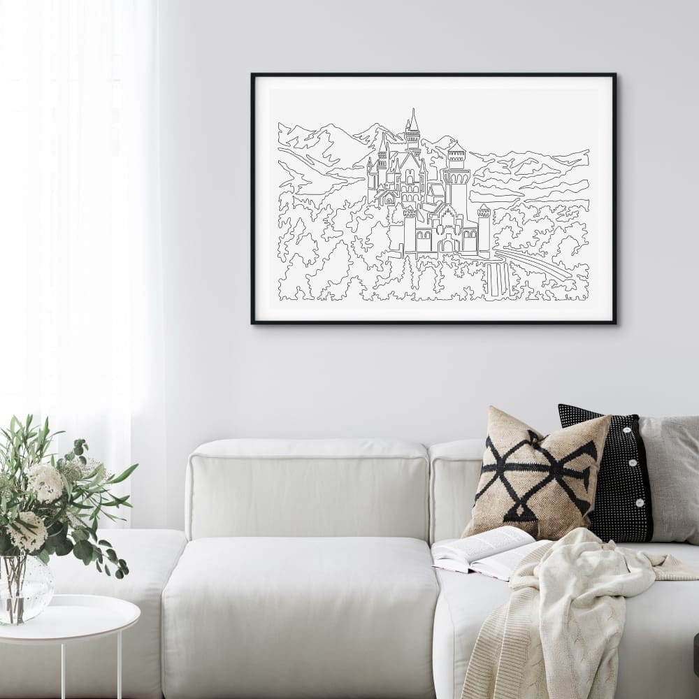 Neuschwanstein Castle Art Print for Living Room Neuschwanstein Castle Art Print for Living Room