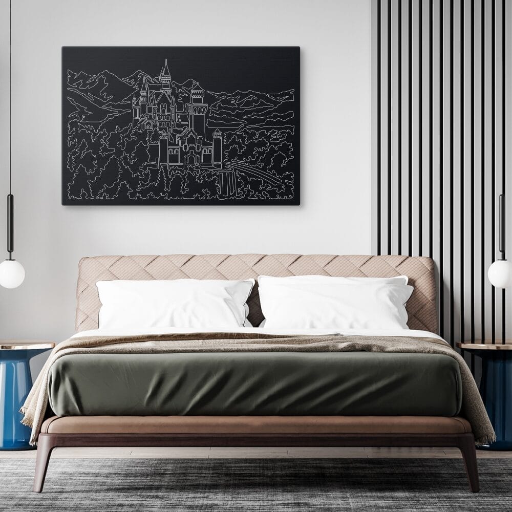 Neuschwanstein Castle Canvas Art Print - Bed Room - Dark Neuschwanstein Castle Canvas Art Print - Bed Room - Dark