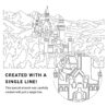 Neuschwanstein Castle Vector Art - Single Line Art Detail
