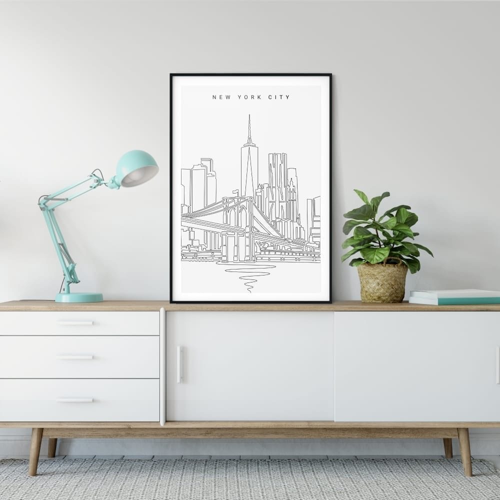 New York City Art Print on TV Rack - Portrait New York City Art Print on TV Rack - Portrait