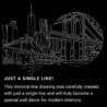 New York City One Line Drawing - Portrait - Dark