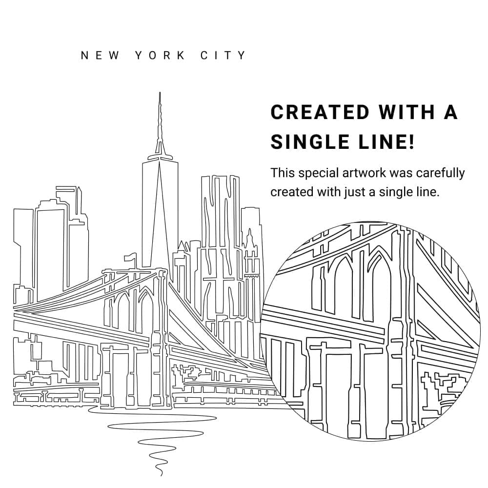 New York City Vector Art - Single Line Art Detail - Portrait New York City Vector Art - Single Line Art Detail - Portrait