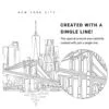 New York City Vector Art - Single Line Art Detail - Portrait