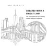 New York City Vector Art - Single Line Art Detail - Portrait
