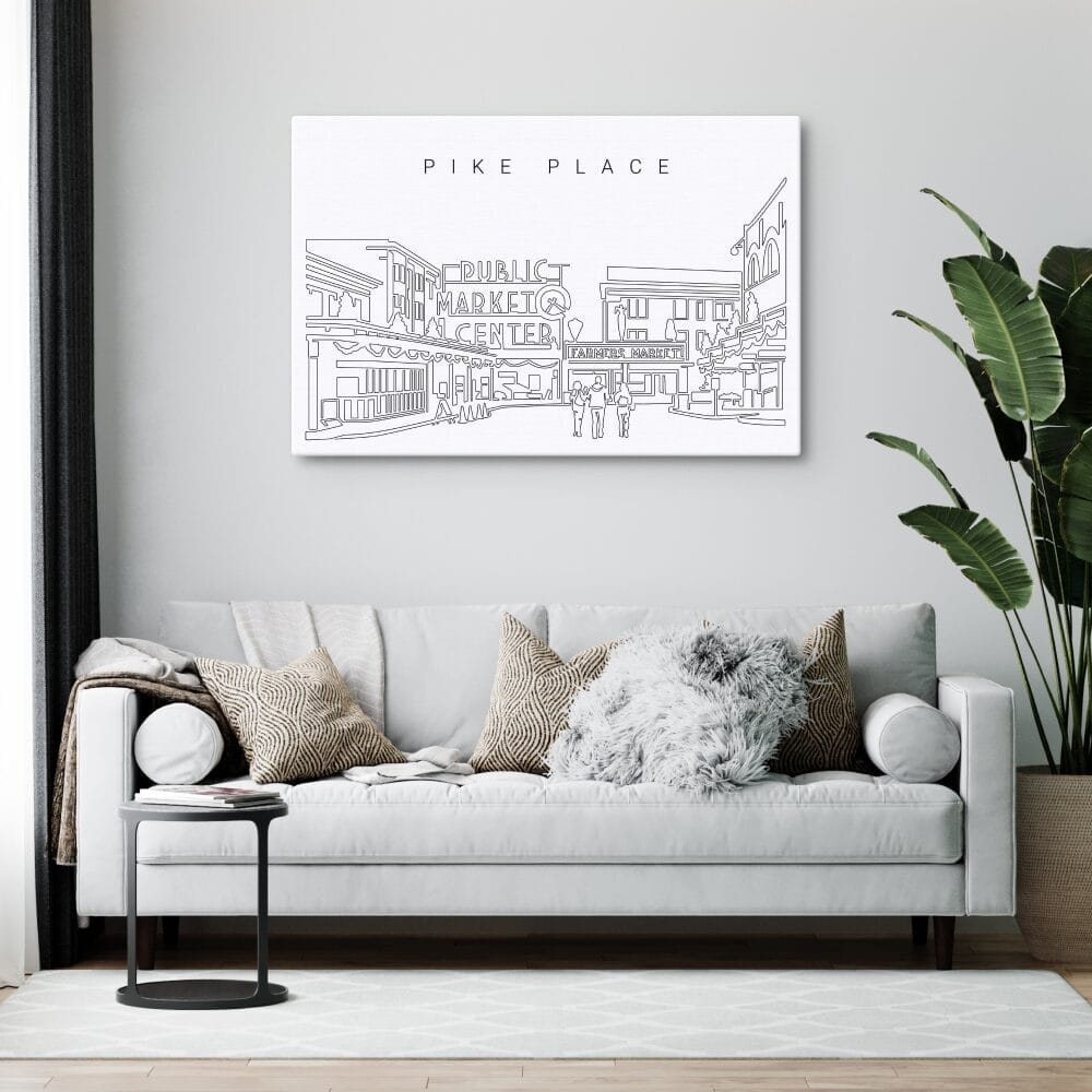 Pike Place Market Canvas Art Print - Living Room Pike Place Market Canvas Art Print - Living Room