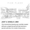 Pike Place Market Continuous Line Drawing Art Work