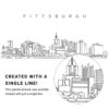 Pittsburgh City Vector Art - Single Line Art Detail