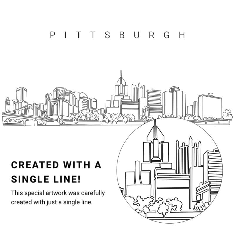 Pittsburgh PA Skyline Vector Art - Digital Download - WanderLife Studios