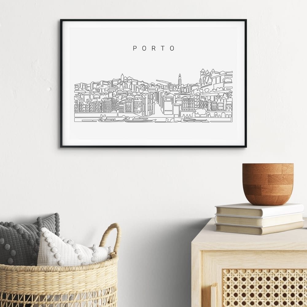 Porto Skyline Art Print for TV Room Porto Skyline Art Print for TV Room