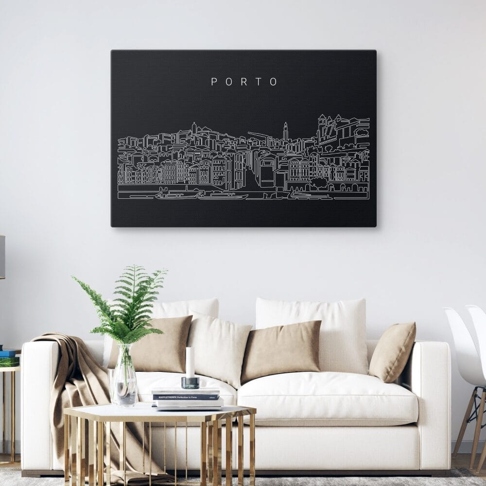Porto Skyline Canvas Art Print - Living Room - Dark Porto Skyline Canvas Art Print - Living Room - Dark