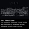 Porto Skyline One Line Drawing Art - Dark