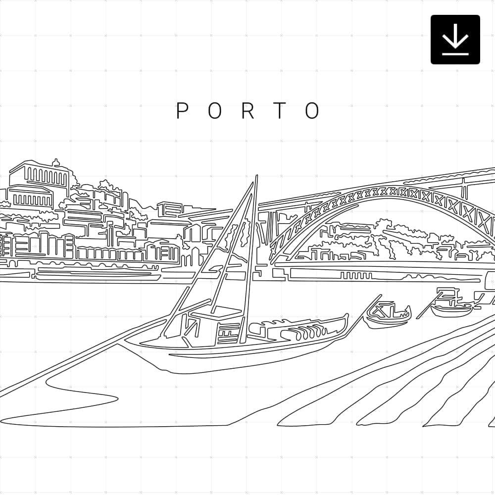 Porto Dom Luís I Bridge Vector Art – Digital Download