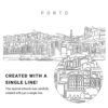 Porto Skyline Vector Art - Single Line Art Detail