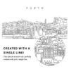 Porto Skyline Vector Art - Single Line Art Detail
