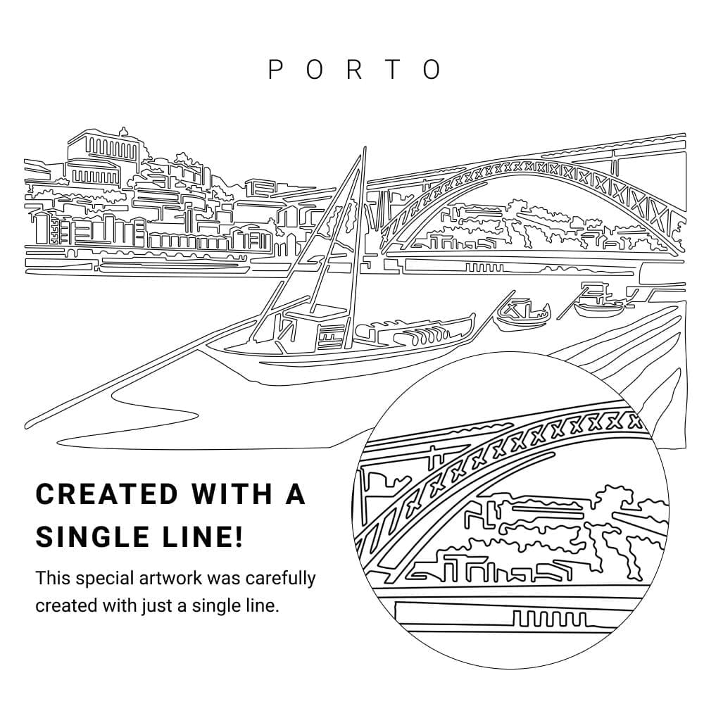 Porto Vector Art - Single Line Art Detail Porto Vector Art - Single Line Art Detail