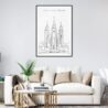 Salt Lake Temple Art Print for Living Room - Portrait