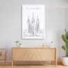 Salt Lake Temple Canvas Art Print for Hallway - Portrait