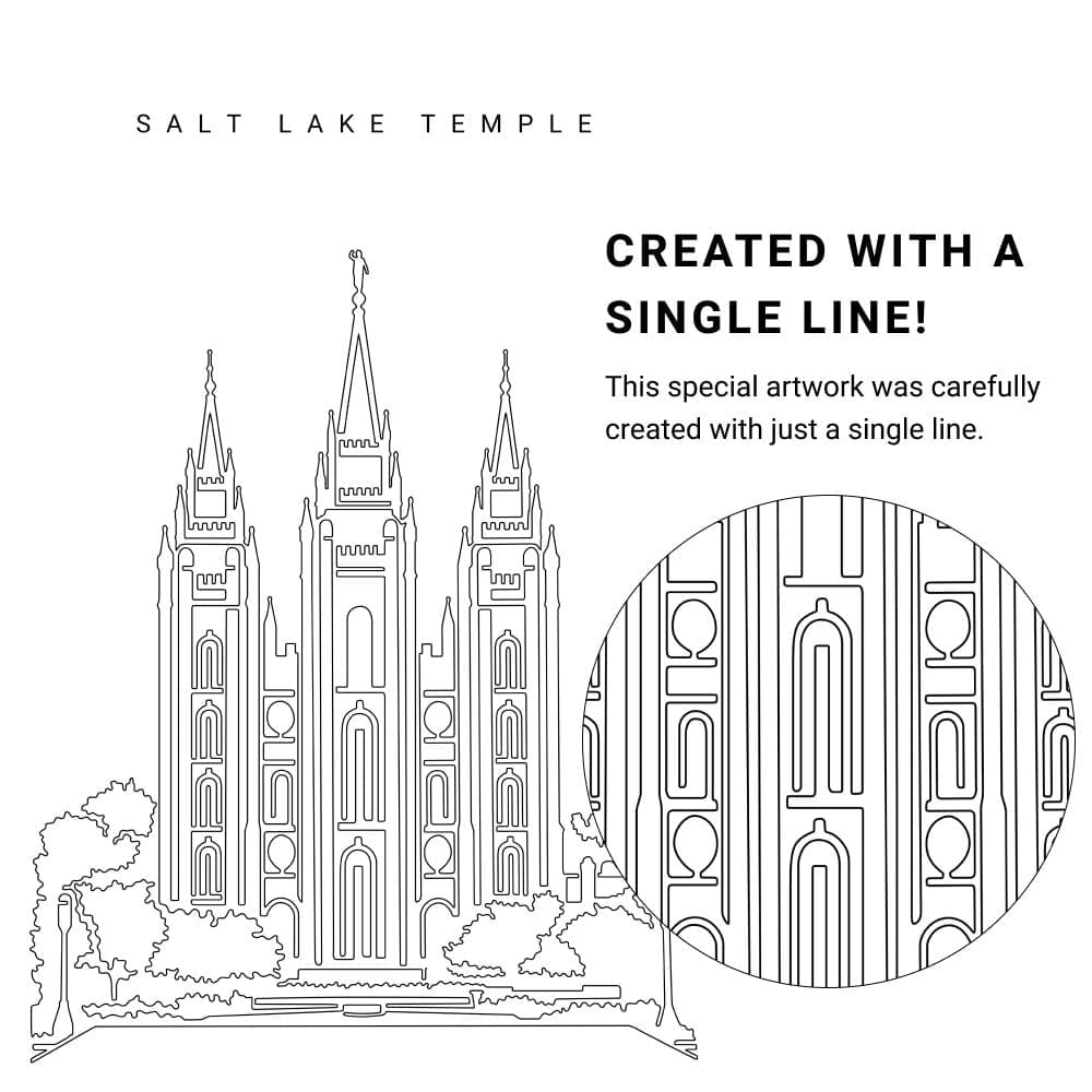Salt Lake Temple Vector Art - Single Line Art Detail - Portrait Salt Lake Temple Vector Art - Single Line Art Detail - Portrait
