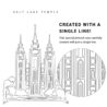 Salt Lake Temple Vector Art - Single Line Art Detail - Portrait