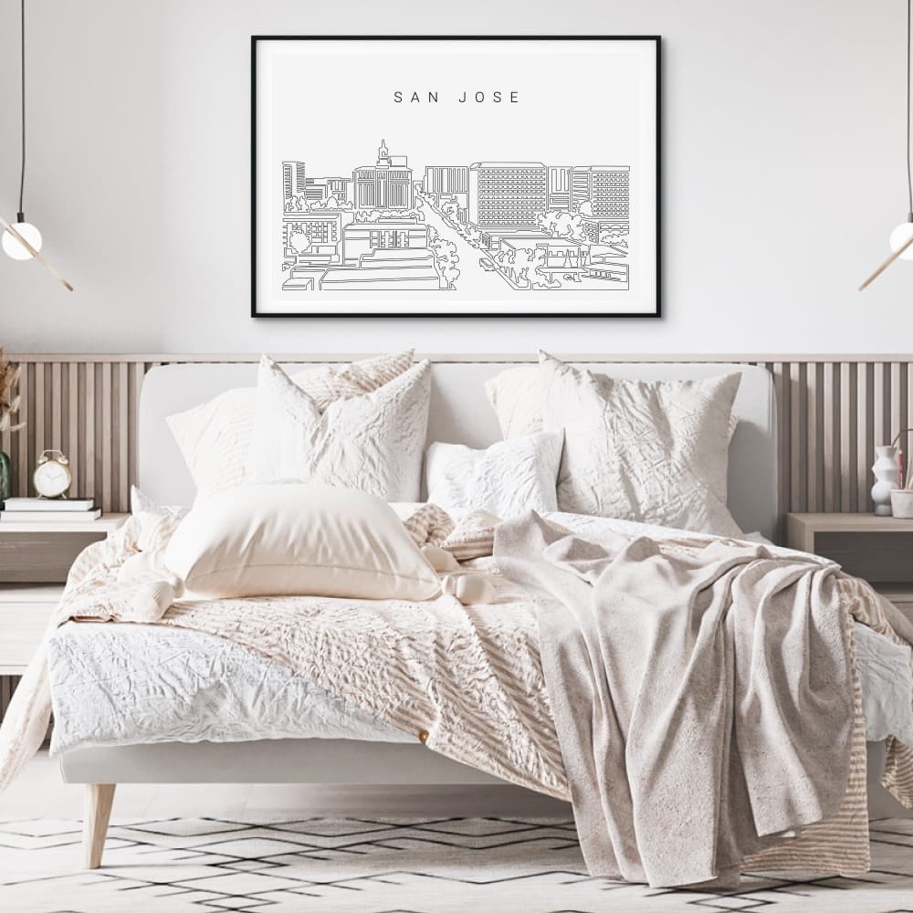 San Jose Skyline Art Print for Bedroom San Jose Skyline Art Print for Bedroom