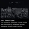 San Jose Skyline One Line Drawing Art - Dark