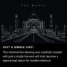 Taj Mahal One Line Drawing Art - Dark