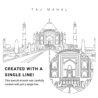 Taj Mahal Vector Art - Single Line Art Detail