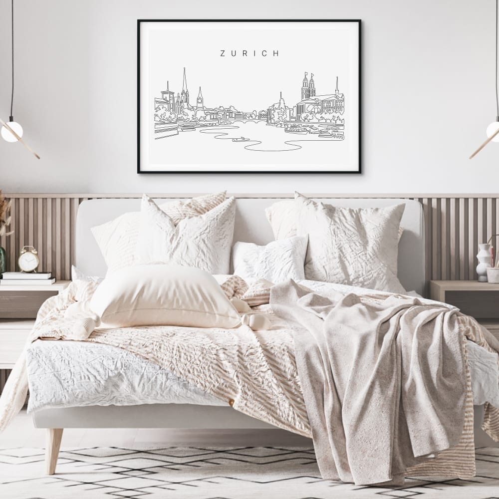 Zurich Skyline Art Print for Bedroom Zurich Skyline Art Print for Bedroom