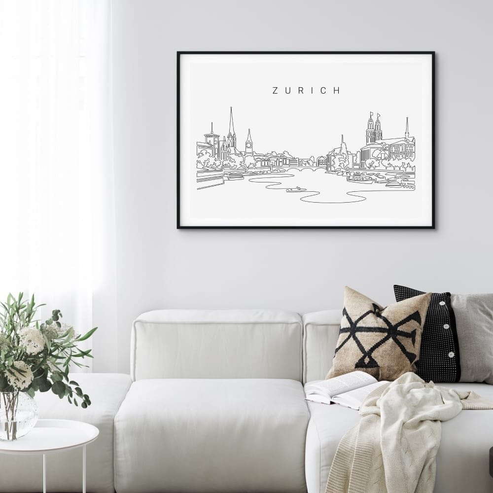 Zurich Skyline Art Print for Living Room Zurich Skyline Art Print for Living Room
