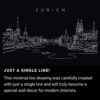 Zurich Skyline One Line Drawing Art - Dark