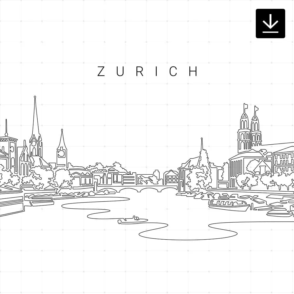 Zurich Skyline SVG - Download Zurich Skyline SVG - Download