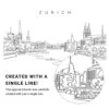 Zurich Skyline Vector Art - Single Line Art Detail