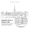 Zurich Vector Art - Single Line Art Detail