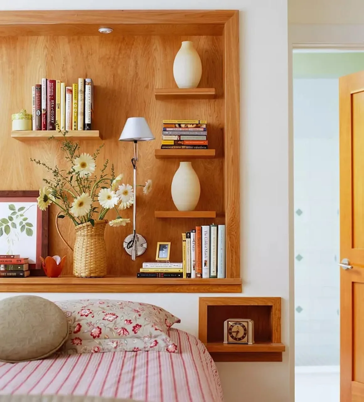 how to style a bookcase floating shelves