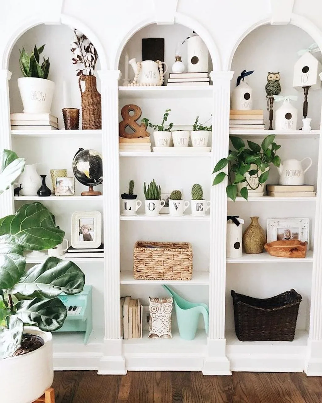 how to style a bookcase simple negative space