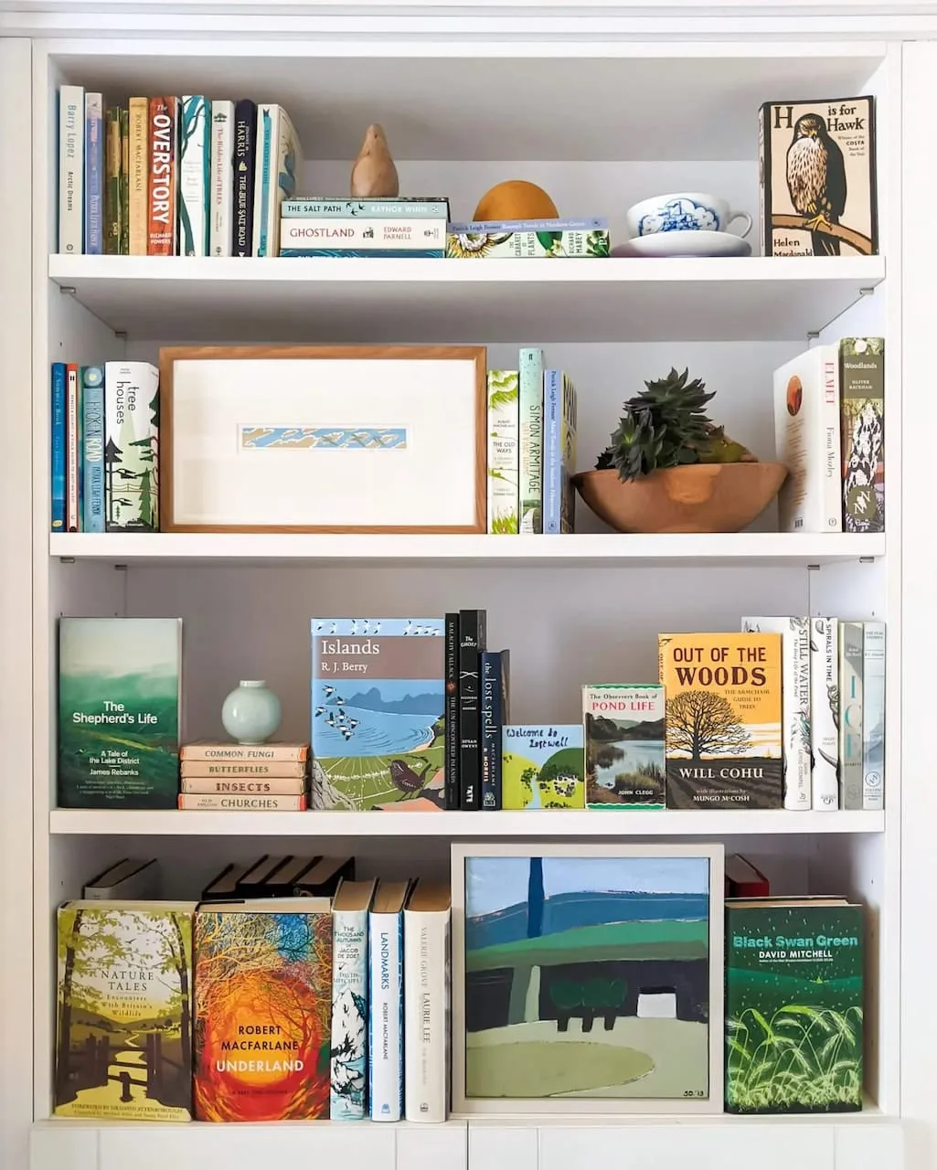 how to style a bookcase theme nature